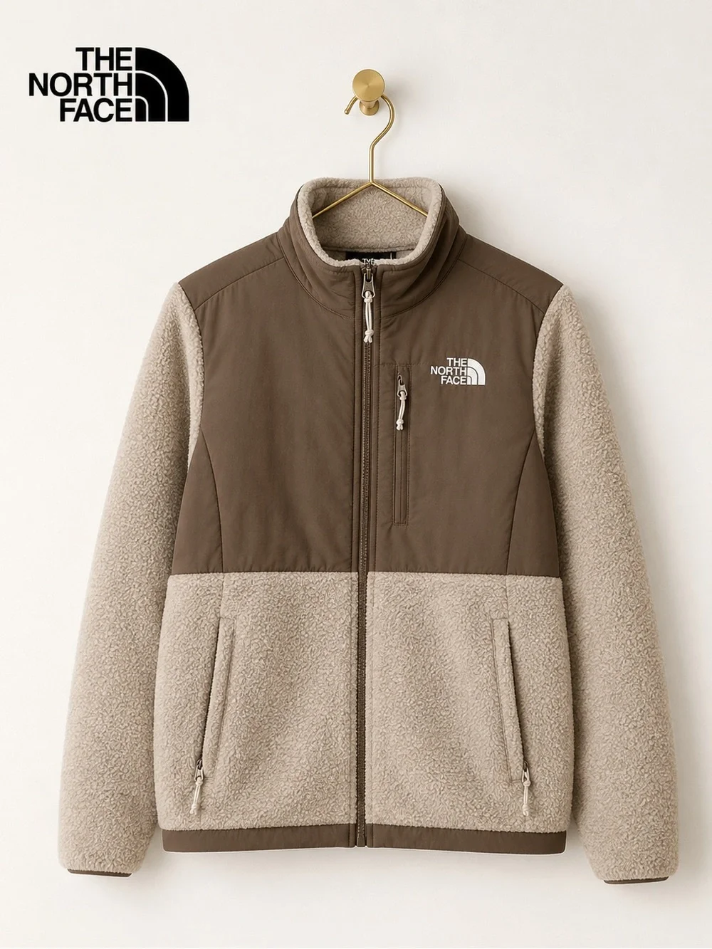 The North Face Men’s Denali Polartec Fleece Jacket Brown Gray Size Large